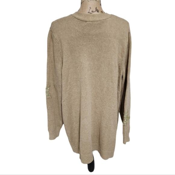 Lane Bryant Gold Star Patterned Cardigan Sweater Plus Size 22/24 new! - Picture 6 of 9